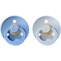 Bibs Schnuller Colour Latex rund, blau/hellblau, Gr. 6-18 Monate
