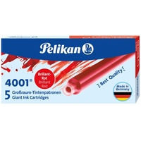 Pelikan 4001 Großraum-Tintenpatrone brillantrot, 5er-Pack (310623)