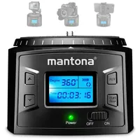 Mantona Elektrischer 360° Panoramakopf, Schwenkkopf mit Endlosrotation, Stativkopf für