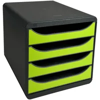 Exacompta Schubladenbox 4 Schubladen, anisgrün/schwarz 310725D