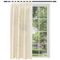 Woltu WOLTU® Gardinen transparent mit Schlaufen Leinen Optik, Schlaufenschal