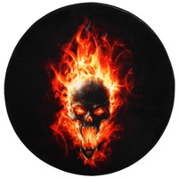 Sanilo Badteppich Totenkopf Flammen Braun Ø 80 cm