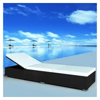 VidaXL 2X Sonnenliege mit Auflage Gartenliege Liegestuhl Relaxliege Rattanliege