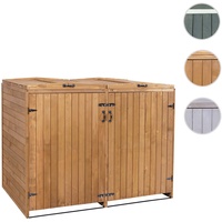 Mendler XL 2er-/4er-Mülltonnenverkleidung HWC-H74, Mülltonnenbox, erweiterbar 126x158x98cm Holz ~