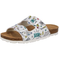 LICO Unisex Kinder Bioline ZIPPY Pantoletten, Weiß/ Multicolour, 28