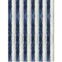 Arsvita Flauschvorhang 80x220 cm Unistreifen dunkelblau - weiß,