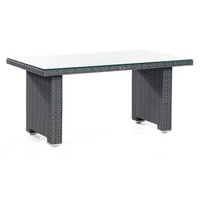 SonnenPartner Dining-Tisch Residence 140x80x65 cm Alu/ PE-Kunststoffgeflecht graphit-schwarz