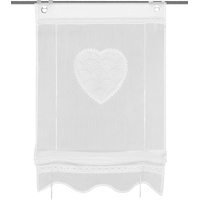 HOME WOHNIDEEN Bändchenrollo mit Ösen und Haken, aus Batist,