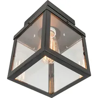 QAZQA - Industrielle Outdoor-Deckenleuchte schwarz 1-flammig - Rotterdam
