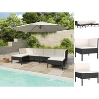 VidaXL Garten-Lounge-Set 6-tlg. schwarz 3056962