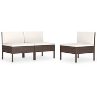 VidaXL Polyrattan Gartenstühle 310189 braun 3 St.