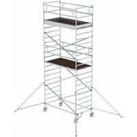 MUNK Alu-Rollgerüst mit verstellbaren Auslegern und Doppelplattform Plattform-Höhe 5,35