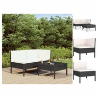 VidaXL 3-tlg. Loungeset schwarz/cremeweiß