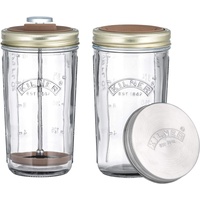 Kilner Nussmilch/Mandelmilch-Herstellungset-Set, 2 Gläser mit Zubehör und Deckel, 0,5