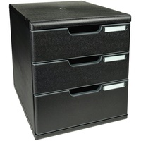 Exacompta Schubladenbox Modulo A4+ 3 Schubladen Schwarz
