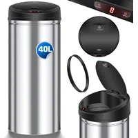 Kesser Automatik Sensor Mülleimer 40 l Silber