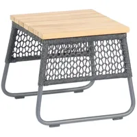 SonnenPartner - Lounge-tisch Poison 45x45 cm Teak/alu/polyrope Grau Beistelltisch