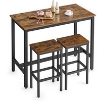 VASAGLE Bartisch Bartisch-Set, Esstisch(120 x 90 cm) mit 2