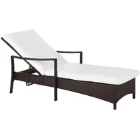 Beliani Rattanliege Sonnenliege 158 x 63 x 96 cm