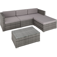 Tectake Florenz Rattan Lounge Variante 2 grau
