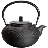 Spetebo Gusseisen Teekanne mit Teesieb schwarz - 1,5 Liter