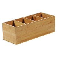 KESPER 70850 Besteckkasten 4-fach aus FSC-zertifiziertem Bambus/Besteckhalter/Box