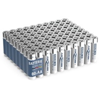 Ansmann Batterien AA 80 Stück, Alkaline Mignon Batterie, für