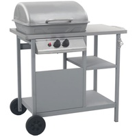 VidaXL Gasgrill mit Beistelltisch auf 3 Ebenen silber 47393