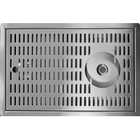 Ich-zapfe Tropfblech Abtropfschale Edelstahl 430x245x30 mm mit Gläserdusche