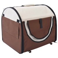 PawHut Hundetransportbox Haustierrucksack mit Kissen, wasserdicht, Oxfordstoff, Kaffee 61x46x51