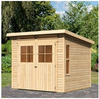 Karibu Gartenhaus KARIBU "Falkensee 4", beige (naturbelassen), ohne Fußboden,