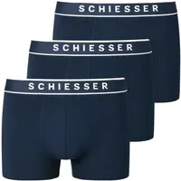 SCHIESSER Boxershorts 95/5 Bio Baumwolle dunkelblau L 3er Pack