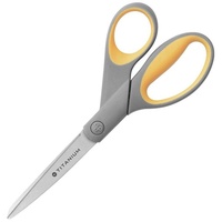Westcott Papierschere TITANIUM Super grau-gelb 21,0 cm