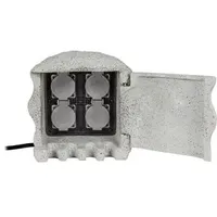 Heitronic Energieverteiler Piedra, 4-fach, IP44, Steckdose steinoptik