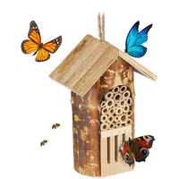 Relaxdays Insektenhotel, & Schmetterlinge, hängend o. stehend, Garten, HBT: