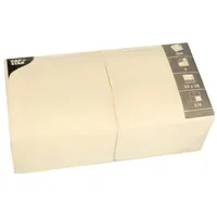 Papstar Servietten, 3-lagig 1/4-Falz creme