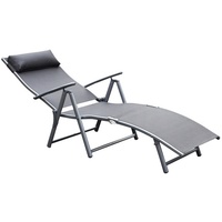 Outsunny Sonnenliege Gartenliege Klappbar Grau