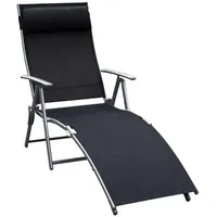 Outsunny Gartenliege 180 x 63,5 x 65 cm schwarz