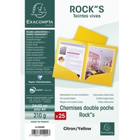 Exacompta "25er Packung Aktenmappen ROCK""S"" 210 mit 2 Innenfächern