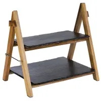Assheuer APS, Serviergestell, 2-stufig Naturschiefer, Akazienholz