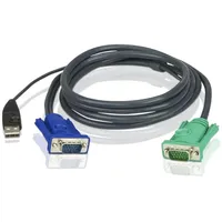 ATEN 2L-5201U KVM-Kabel VGA USB, schwarz, 1,2 m