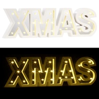 Lunartec LED-Schriftzug "XMAS" aus Holz & Spiegeln mit Timer