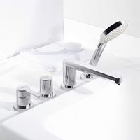 Hansa Hansaronda Fertigmontageset 03402473 Wannen-4-Loch-Einhebelmischer, Rosette rund, chrom