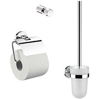 EMCO Polo WC-Set Toilettenpapierhalter, Bürstengarnitur, Haken, chrom,
