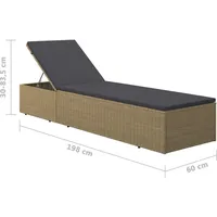 VidaXL Sonnenliege 198 x 60 x 83,5 cm braun/dunkelgrau