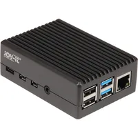Joy-It Aluminiumgehäuse für Raspberry Pi 4, schwarz (RB-ALUCASEP4+08)