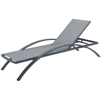 Harms Import Sonnenliege ALU anthrazit RATTAN-Optik Garten Veranda Balkon