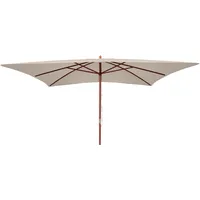 Mendler Sonnenschirm Florida, Gartenschirm Marktschirm, 3x4m Polyester/Holz 6kg ~