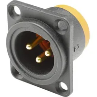 HICON HI-X3DM-HD-B XLR-Steckverbinder Flanschstecker Polzahl: 3 Schwarz 1St.