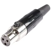 HICON HI-XMCF3 Miniatur-XLR-Steckverbinder Buchse, gerade Polzahl: 3 Silber 1St.
